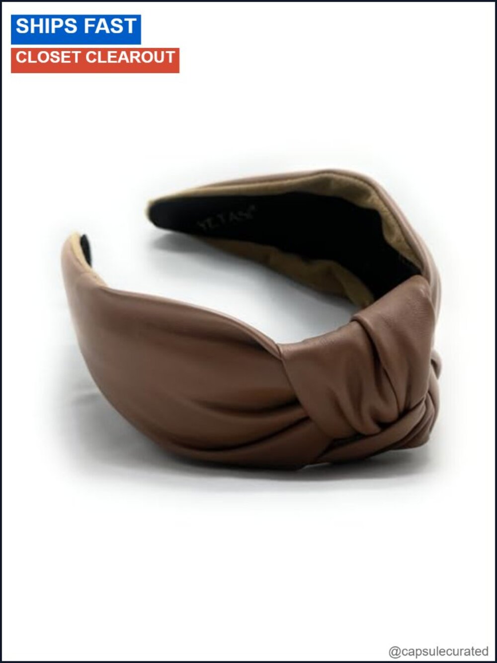 Thick Faux Leather Knotted Headband Chunky Look Hair Accessory